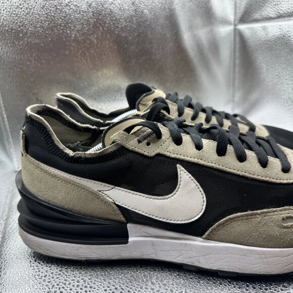 Size 13 - Nike Waffle One Black Khaki Mens Low Top Platform Sneakers‎ DA7995-002 - Picture 2 of 10